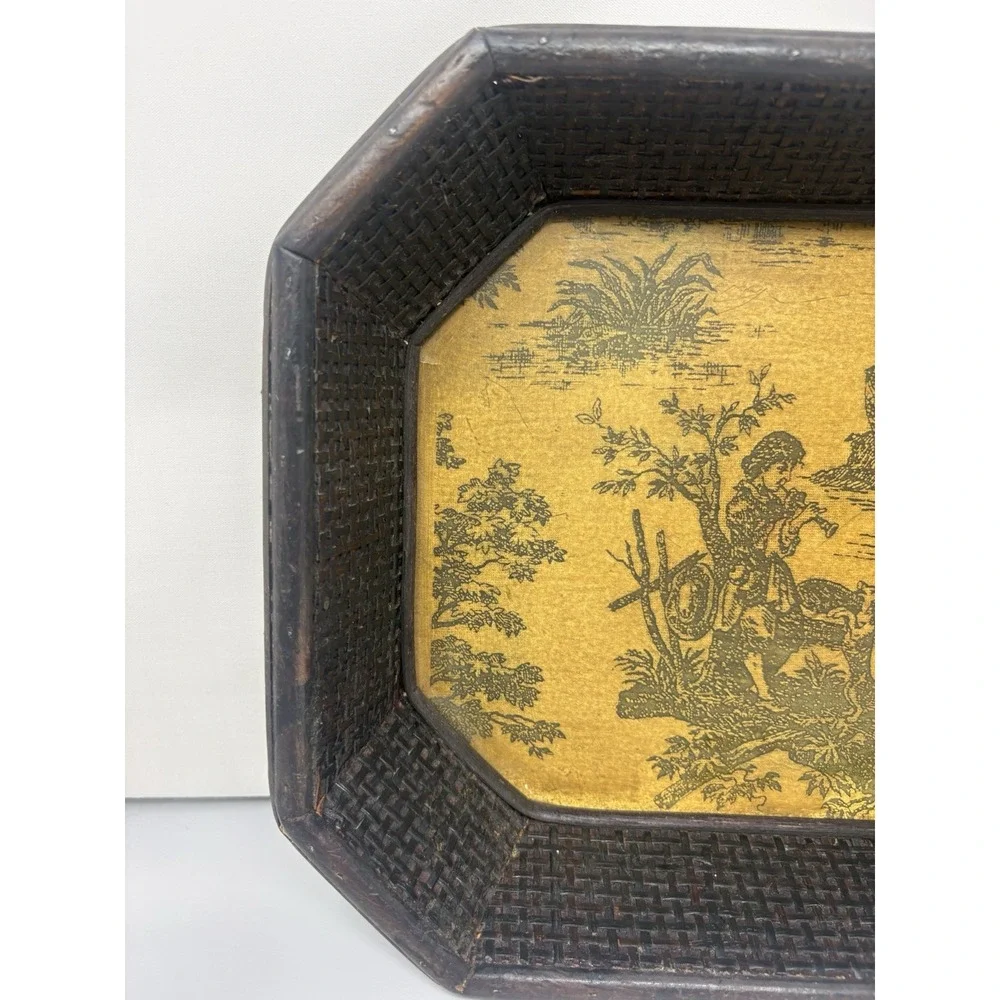 Woven Wicker Tray Decor MCM 16